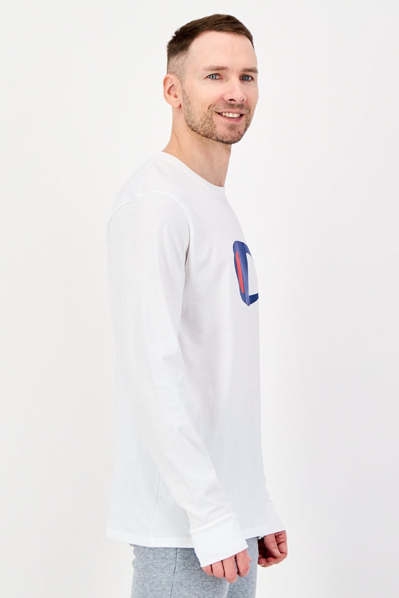 Champion Men Sportswear Fit Long Sleeve Outdoor T-Shirt, White - Image 2